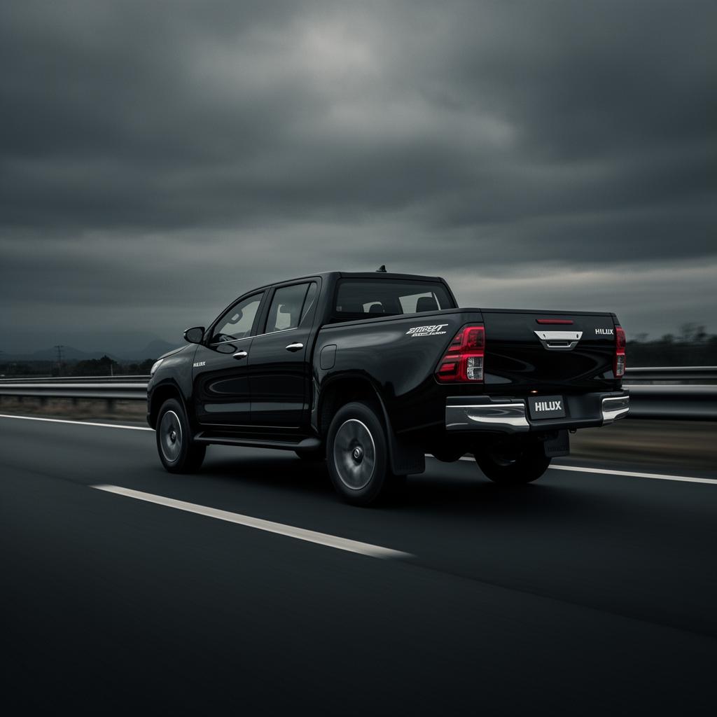 Hilux 2026 preta em movimento